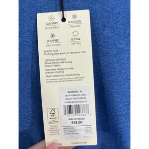 Calia By Carrie Underwood XXL 1X Top Seamless Blue Long Sleeve Workout NWT